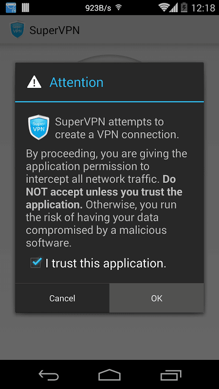 SuperVPN screenshot