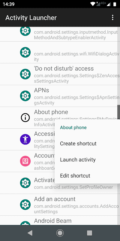 Activity Launcher screenshot