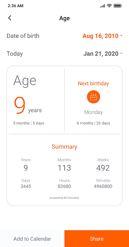 Mi Calculator screenshot