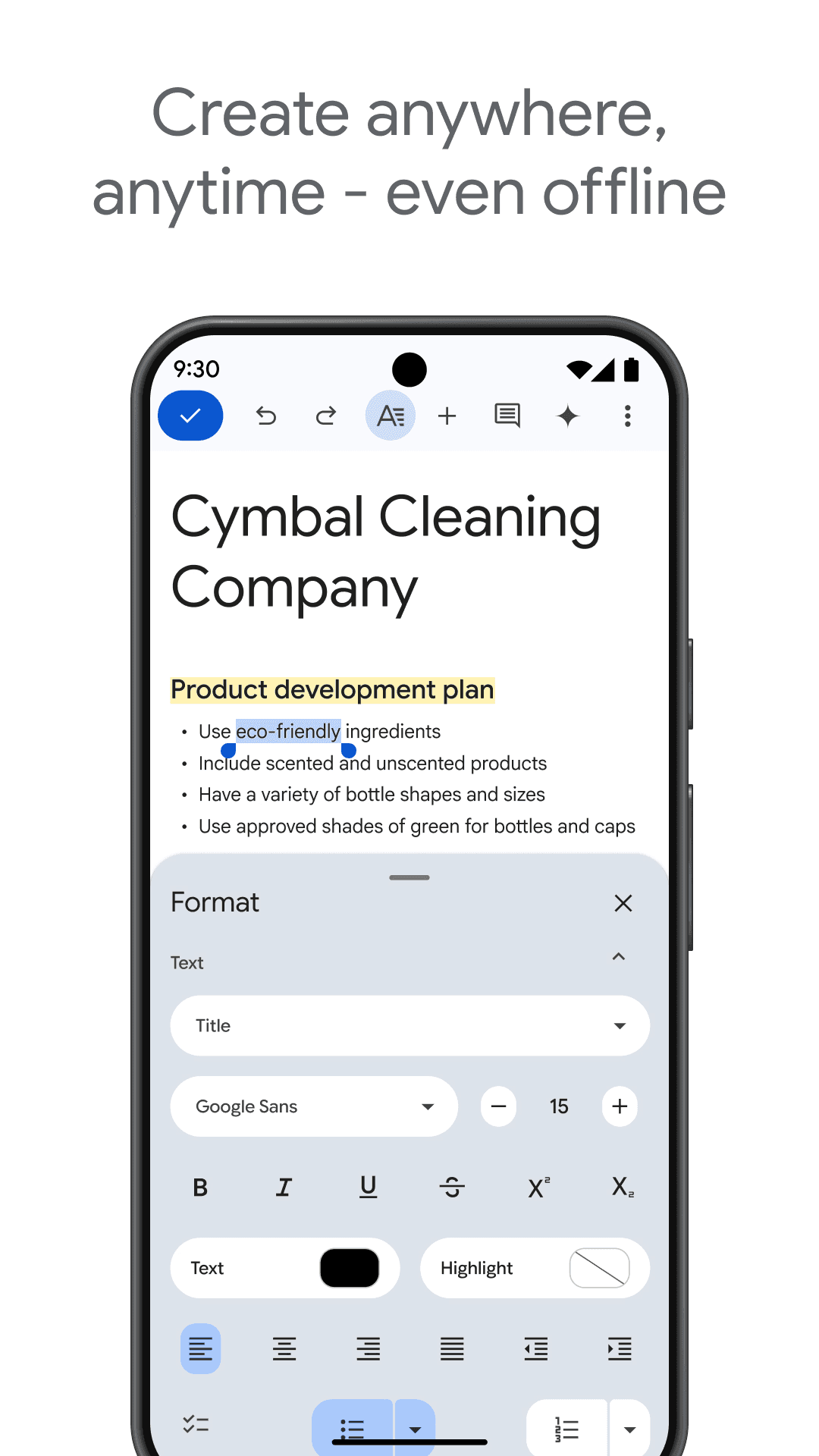 Google Docs screenshot