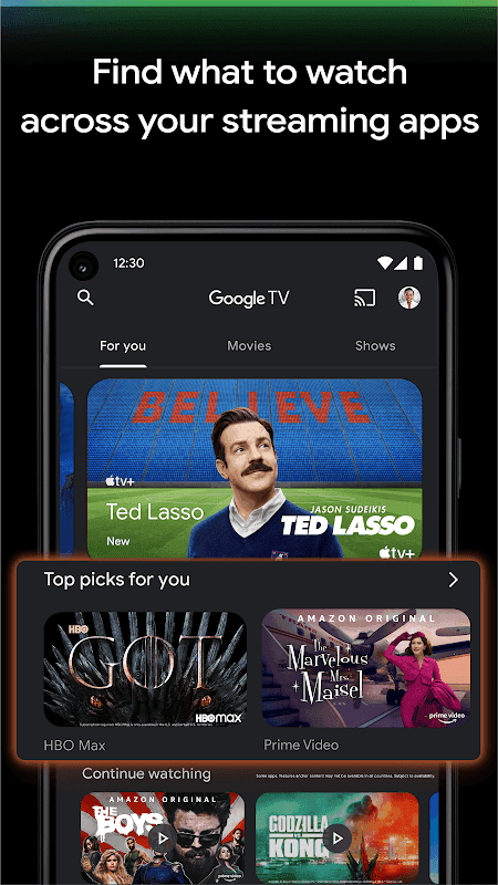 Google TV screenshot