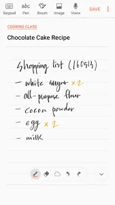 Samsung Notes screenshot 2