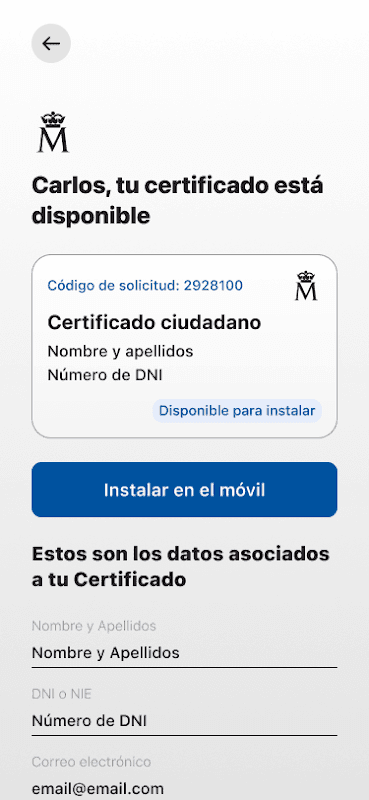 Certificado digital FNMT screenshot