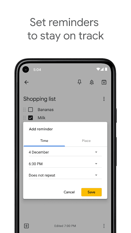 Google Keep screenshot