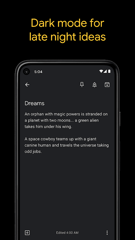 Google Keep screenshot
