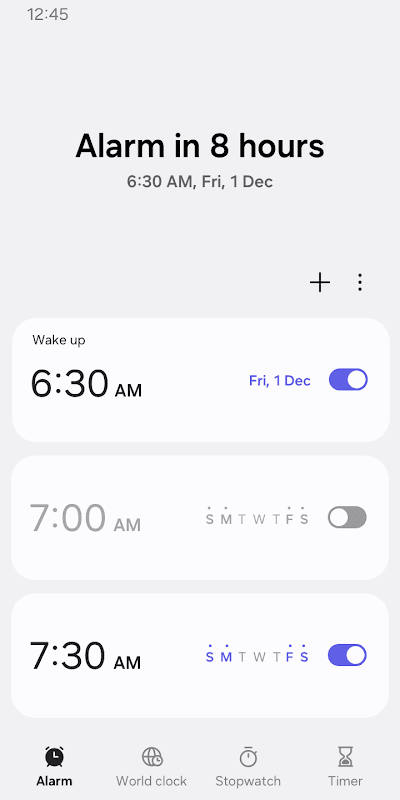 Samsung Clock screenshot