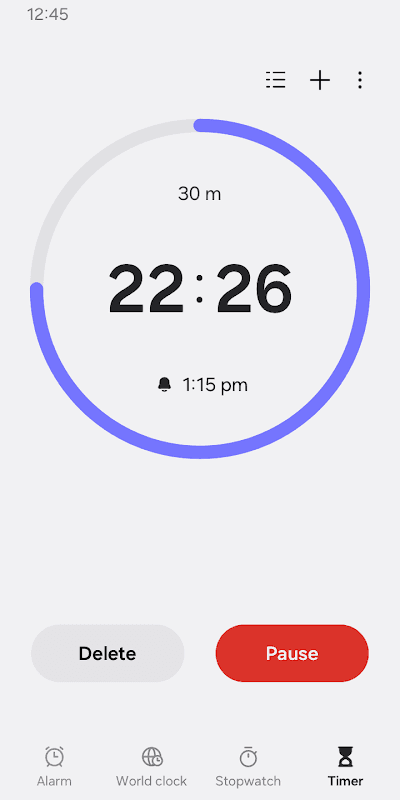 Samsung Clock screenshot