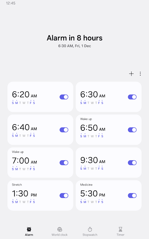 Samsung Clock screenshot