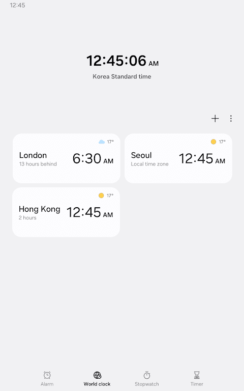 Samsung Clock screenshot
