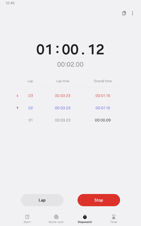 Samsung Clock screenshot