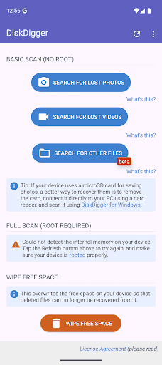 DiskDigger photo/file recovery screenshot