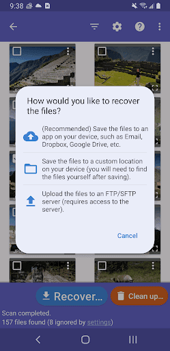 DiskDigger photo/file recovery screenshot