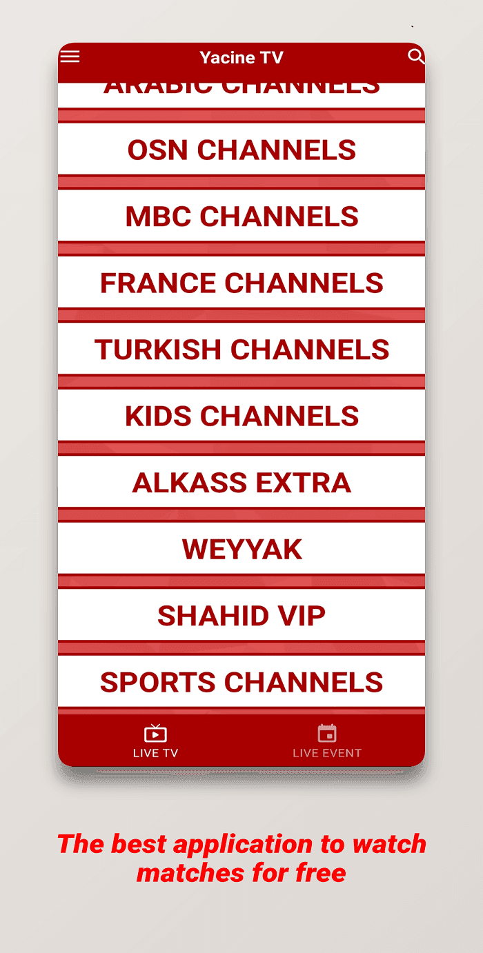Yacine tv screenshot
