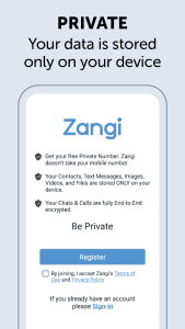 Zangi Private Messenger screenshot 1