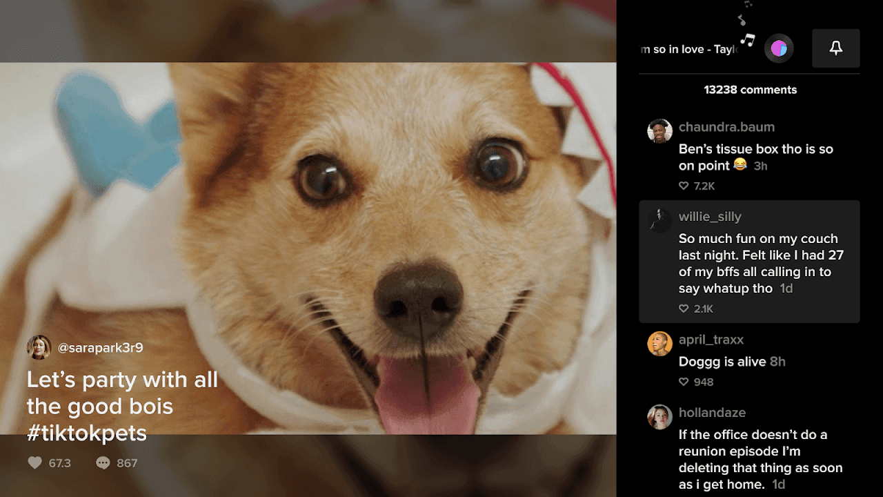 TikTok for Android TV screenshot