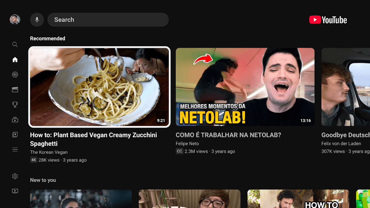 YouTube for Android TV screenshot
