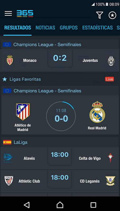 365Scores screenshot