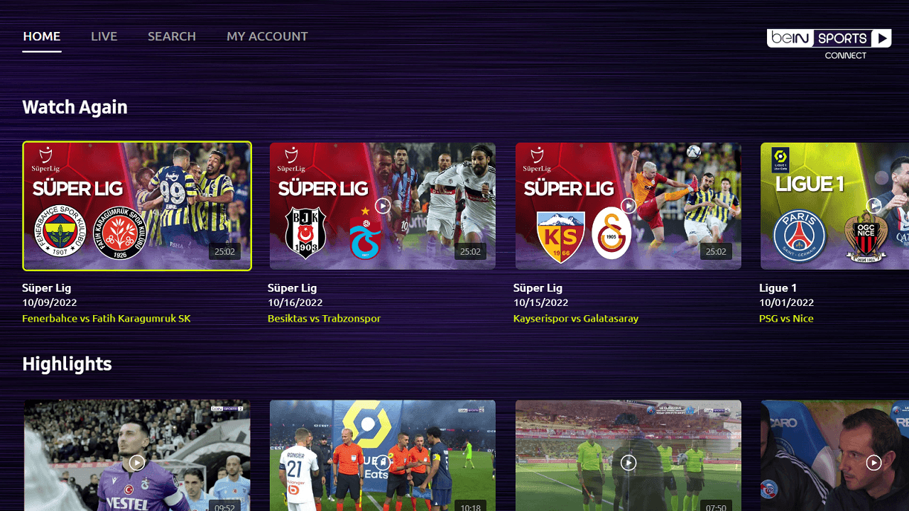 beIN SPORTS CONNECT screenshot