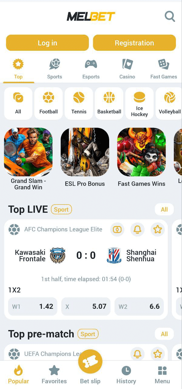MelBet screenshot