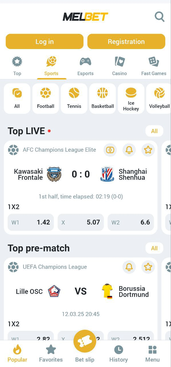 MelBet screenshot