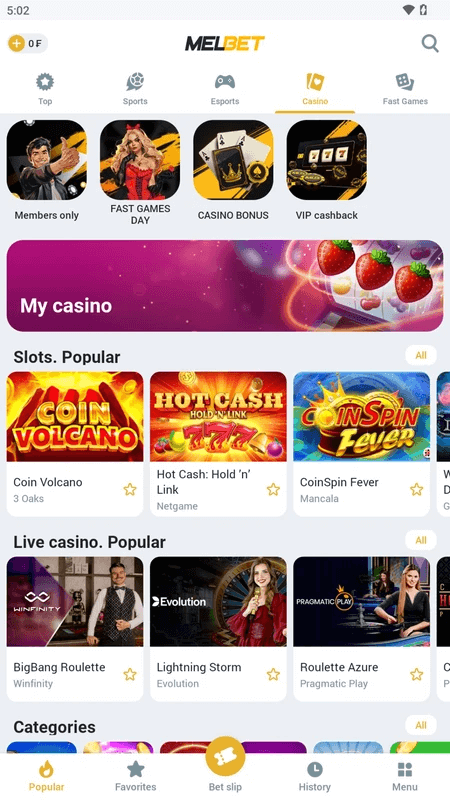 MelBet screenshot