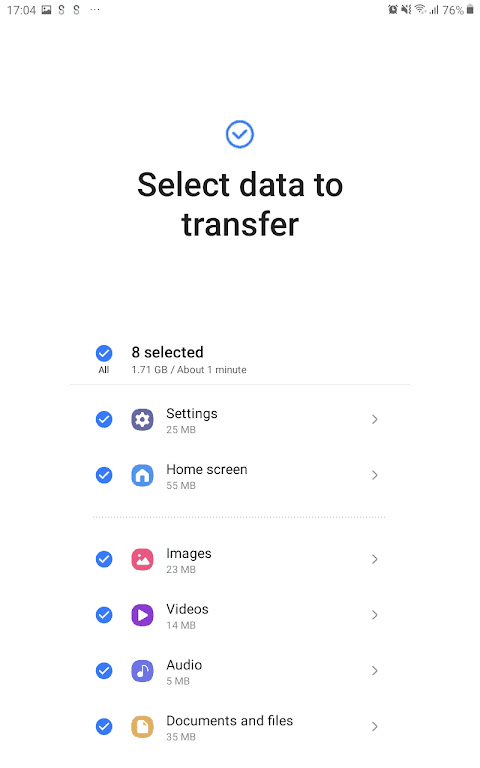 Samsung Smart Switch Mobile screenshot