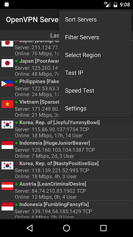 VPN Servers screenshot