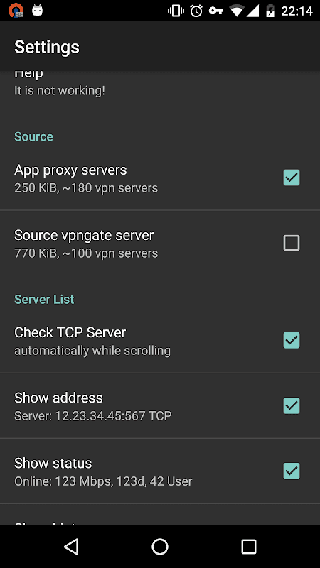 VPN Servers screenshot