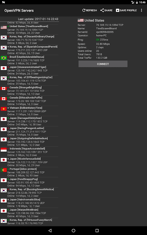 VPN Servers screenshot