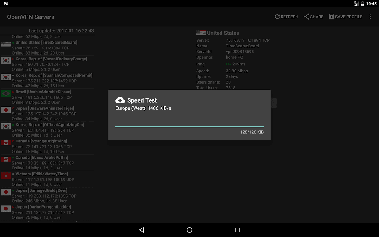 VPN Servers screenshot