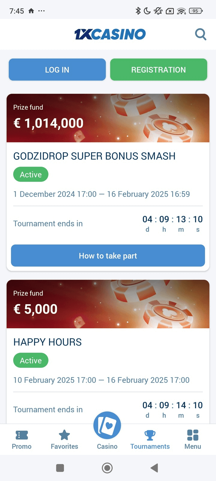 1xcasino screenshot