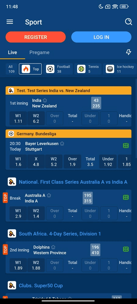 Mostbet screenshot