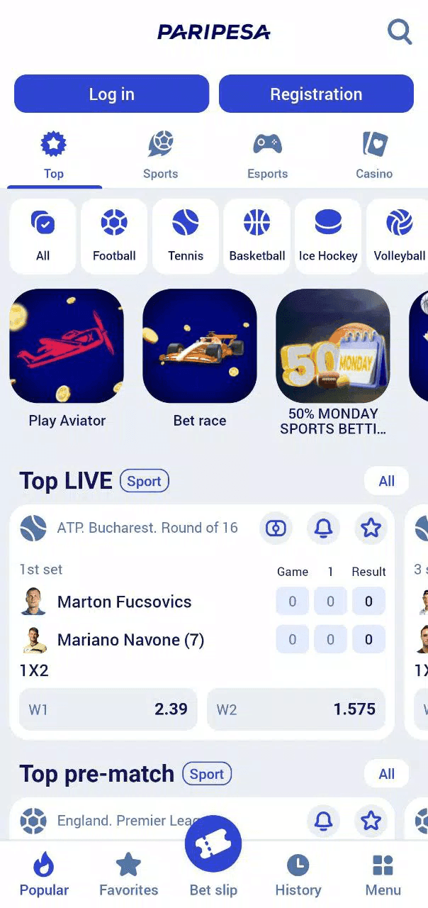 Paripesa screenshot