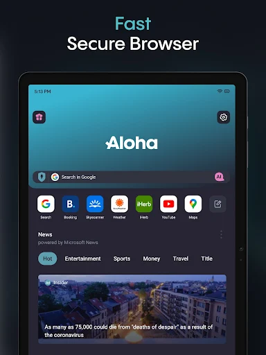 Aloha Browser screenshot