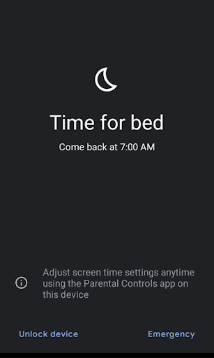 System parental controls screenshot