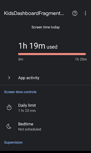 System parental controls screenshot