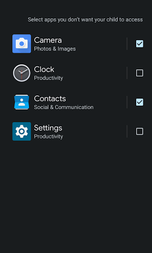 System parental controls screenshot