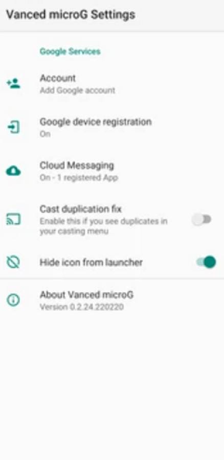 microG Services (GmsCore) screenshot