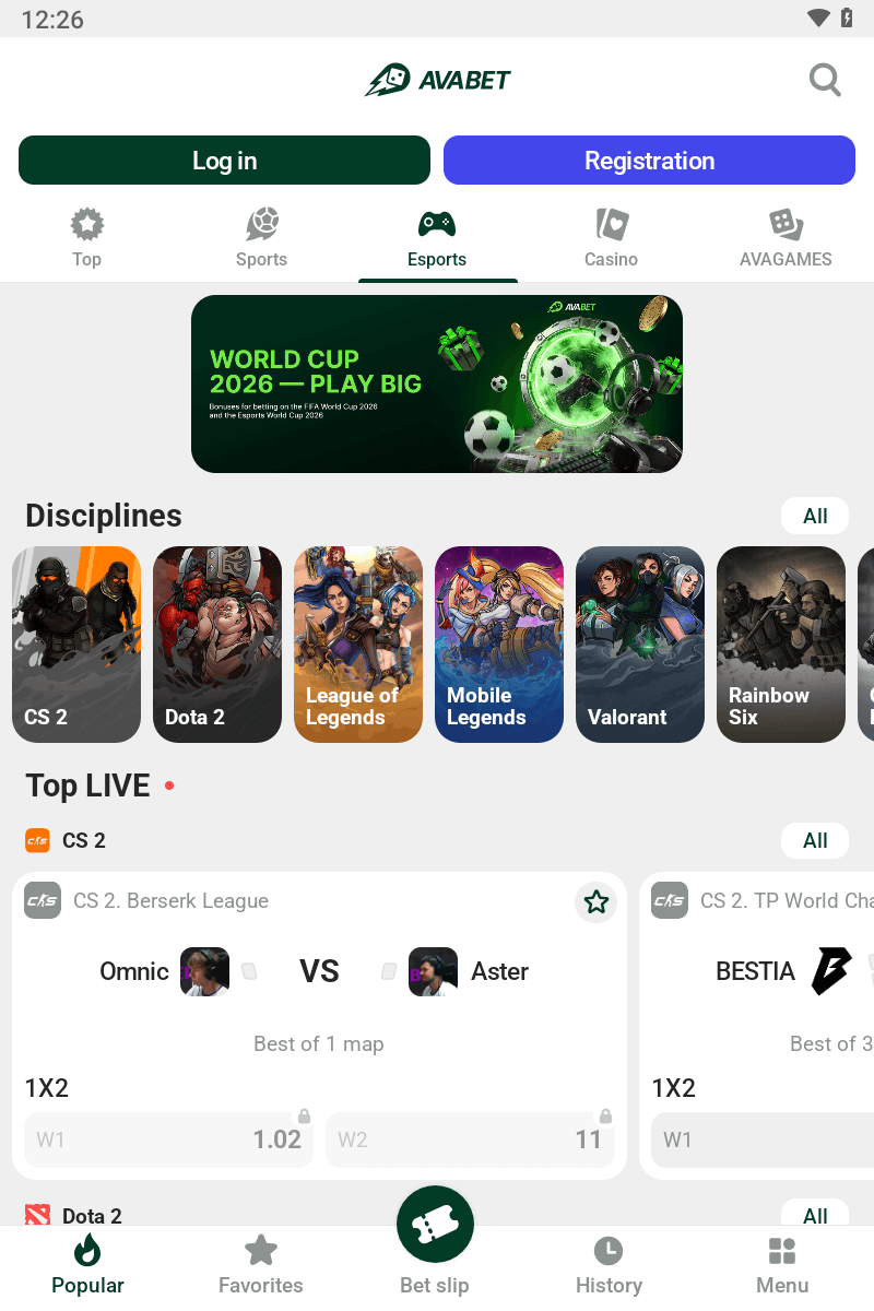 Avabet screenshot