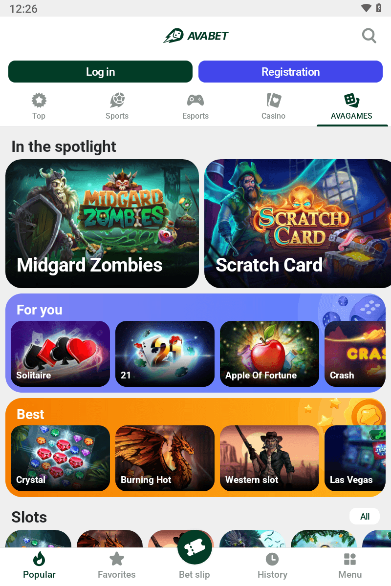 Avabet screenshot