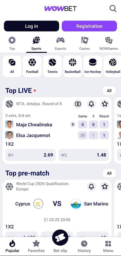 wowbet screenshot