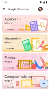 Google Classroom screenshot 1