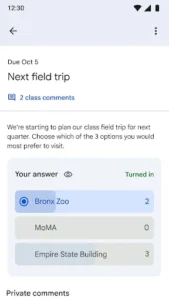 Google Classroom screenshot 6