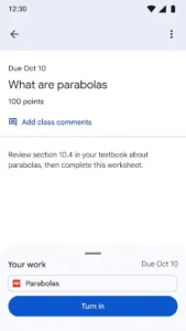 Google Classroom screenshot 7