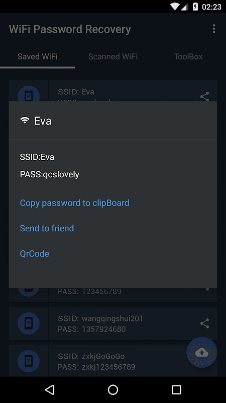 WiFi Password Recovery screenshot