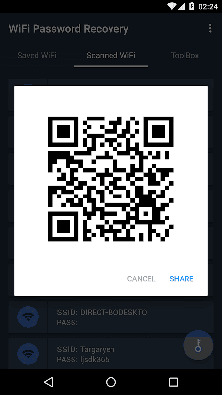 WiFi Password Recovery screenshot