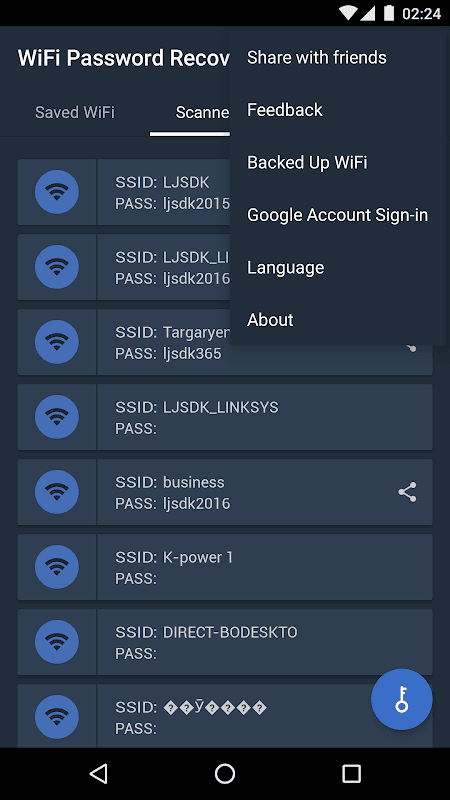 WiFi Password Recovery screenshot
