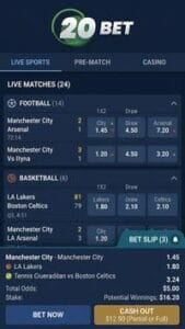20Bet screenshot 2