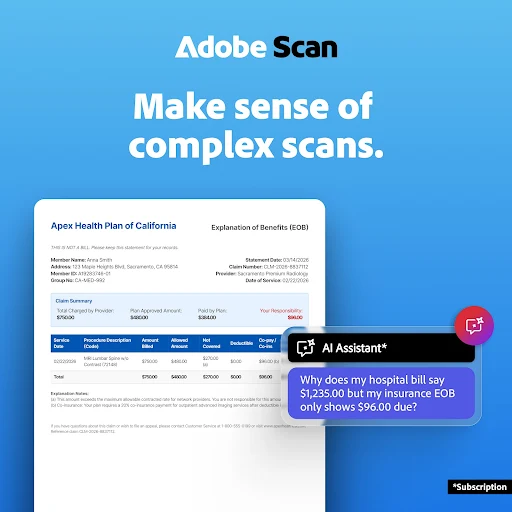 Adobe Scan AI PDF Scanner, OCR screenshot 1